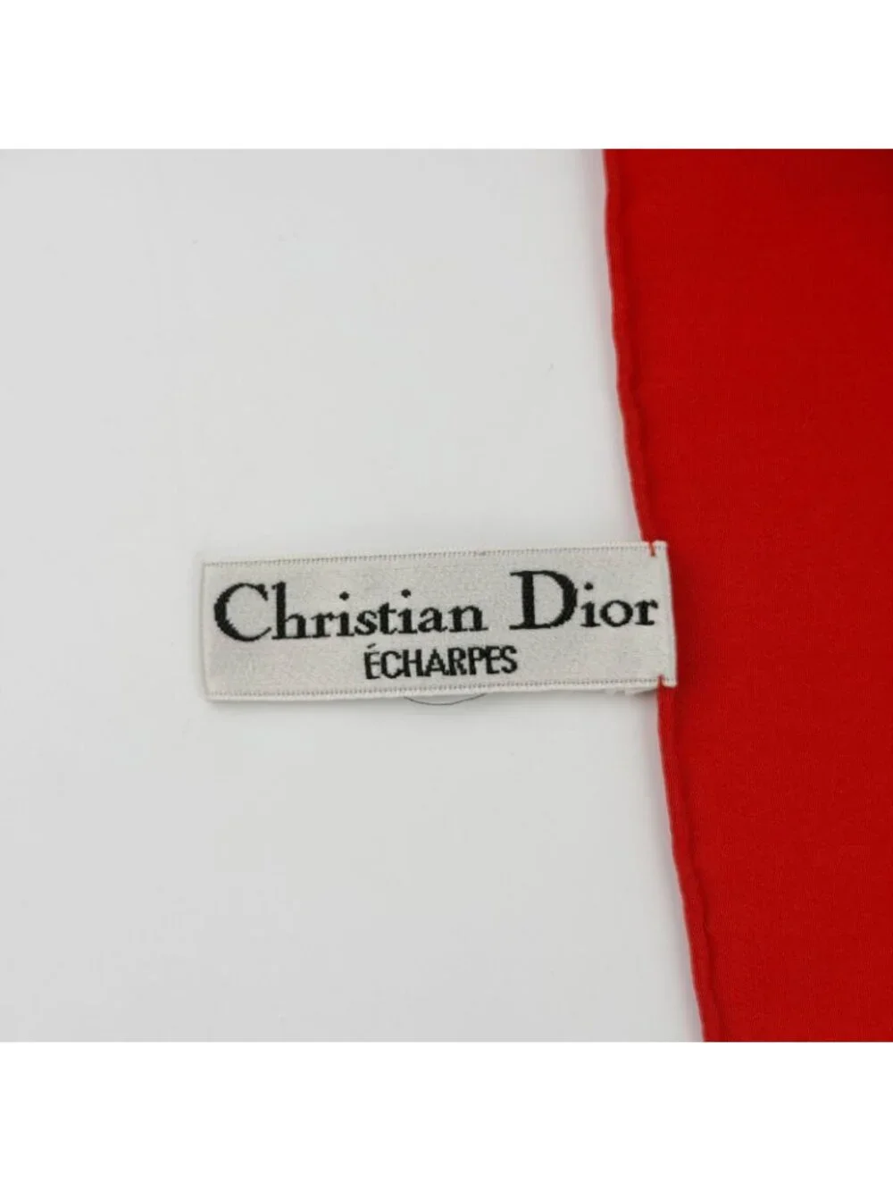 Dior Trotter Logo Pattern Silk Scarf Red Navy White Multicolor Vintage